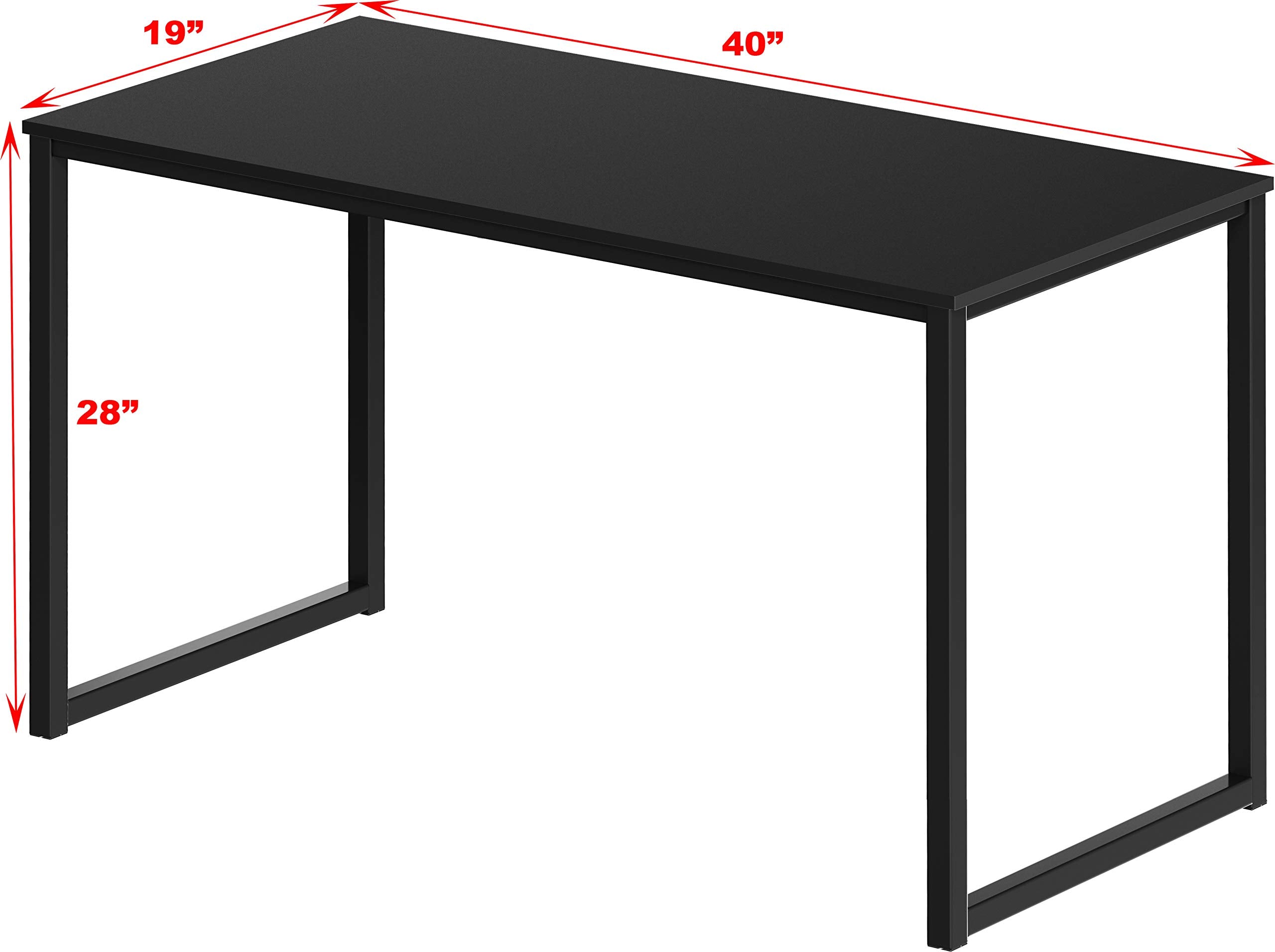 SHW 48 Inch Black Home Office Computer Desk
