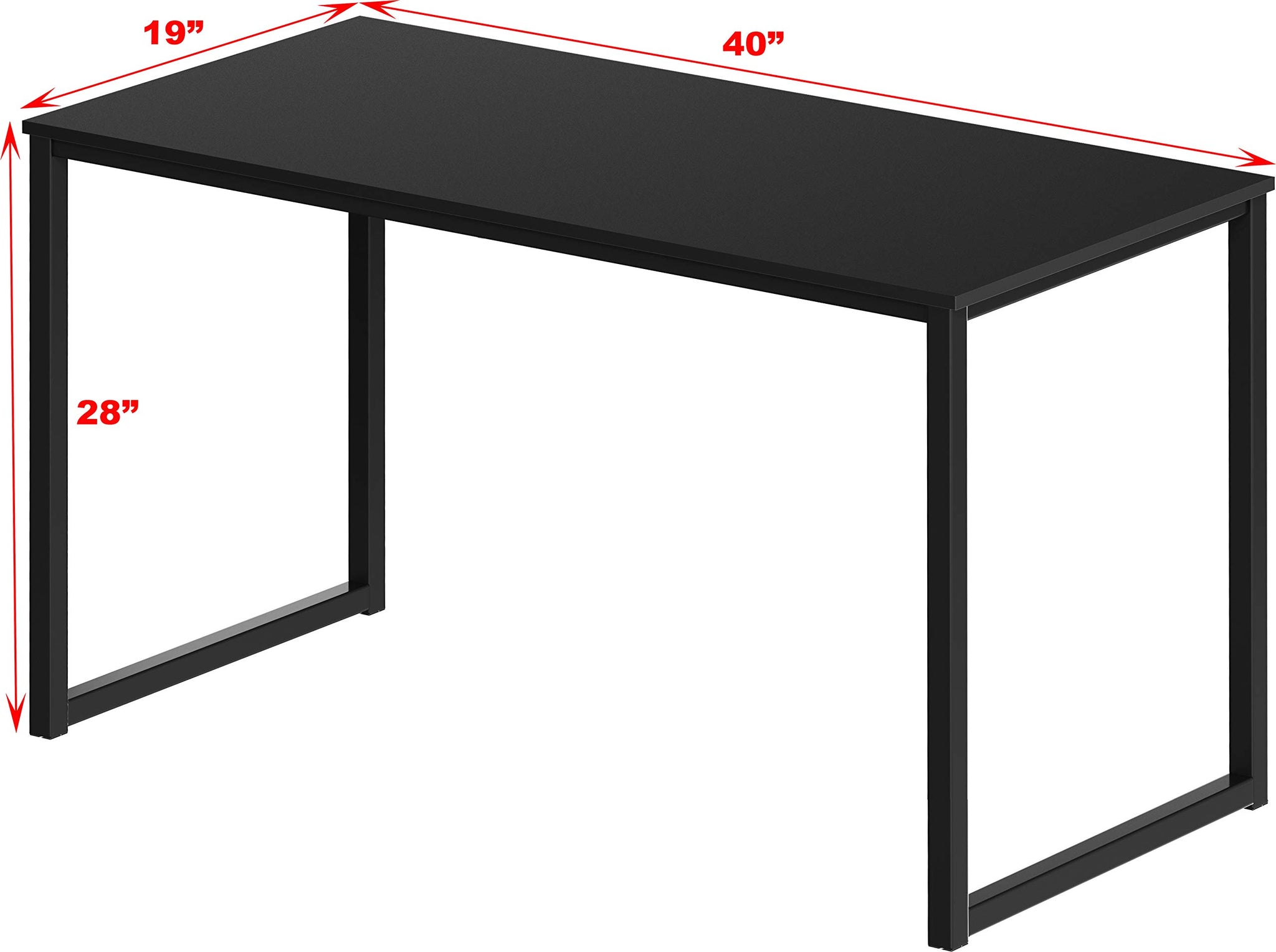 SHW 48 Inch Black Home Office Computer Desk
