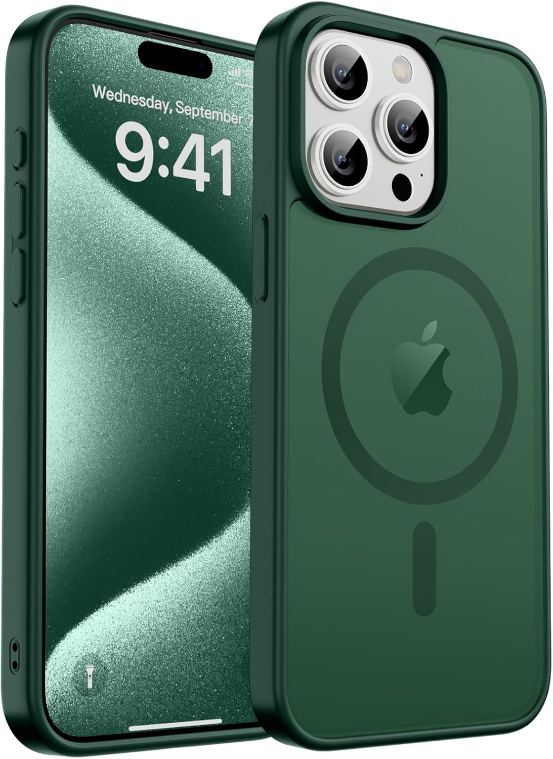 MagSafe Compatible iPhone 14 15 Case Matte Shockproof Anti Scratch Black