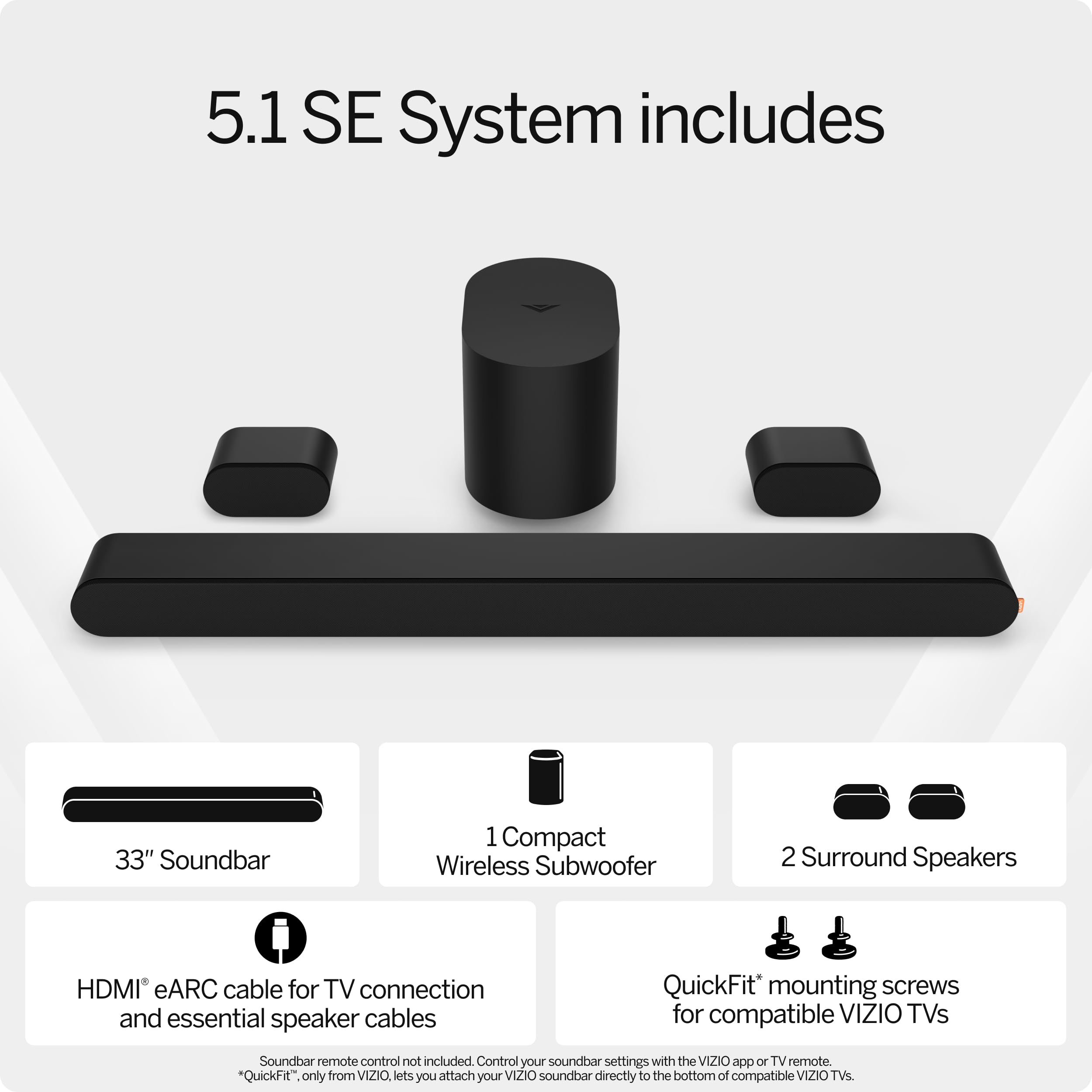 VIZIO 5.1 Surround Soundbar with Immersive Dolby Atmos