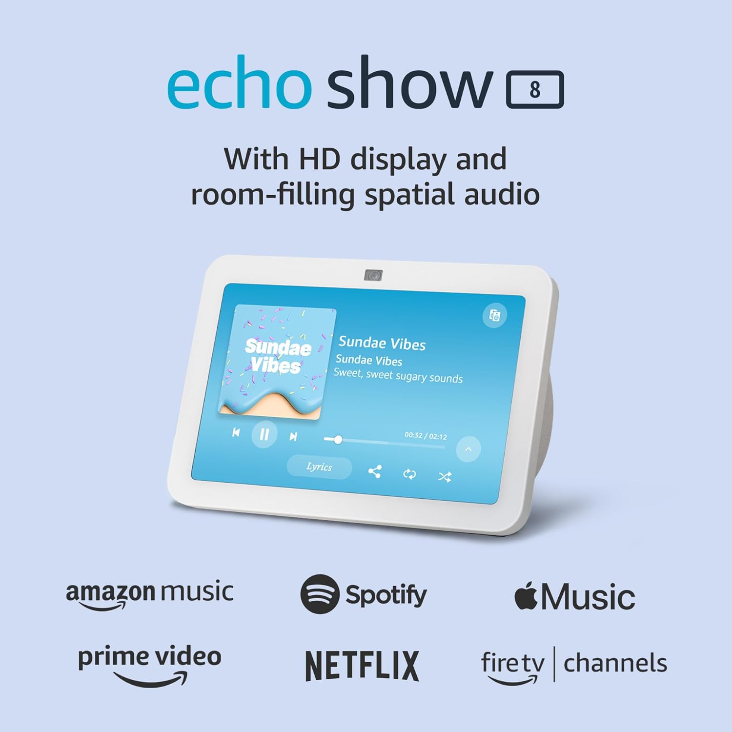 Echo Show 8 With Spatial Audio Smart Home Hub Charcoal