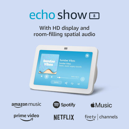 Echo Show 8 With Spatial Audio Smart Home Hub Charcoal