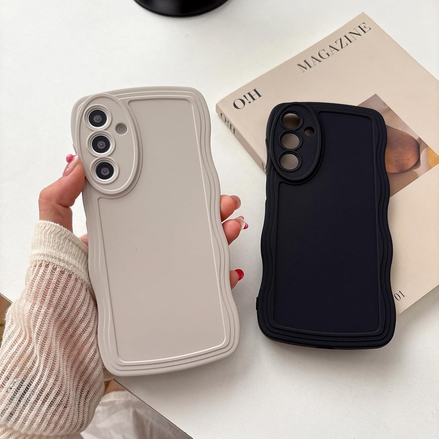 Wave Frame Silicone Case For Samsung Galaxy A16 4G 5G Shockproof White