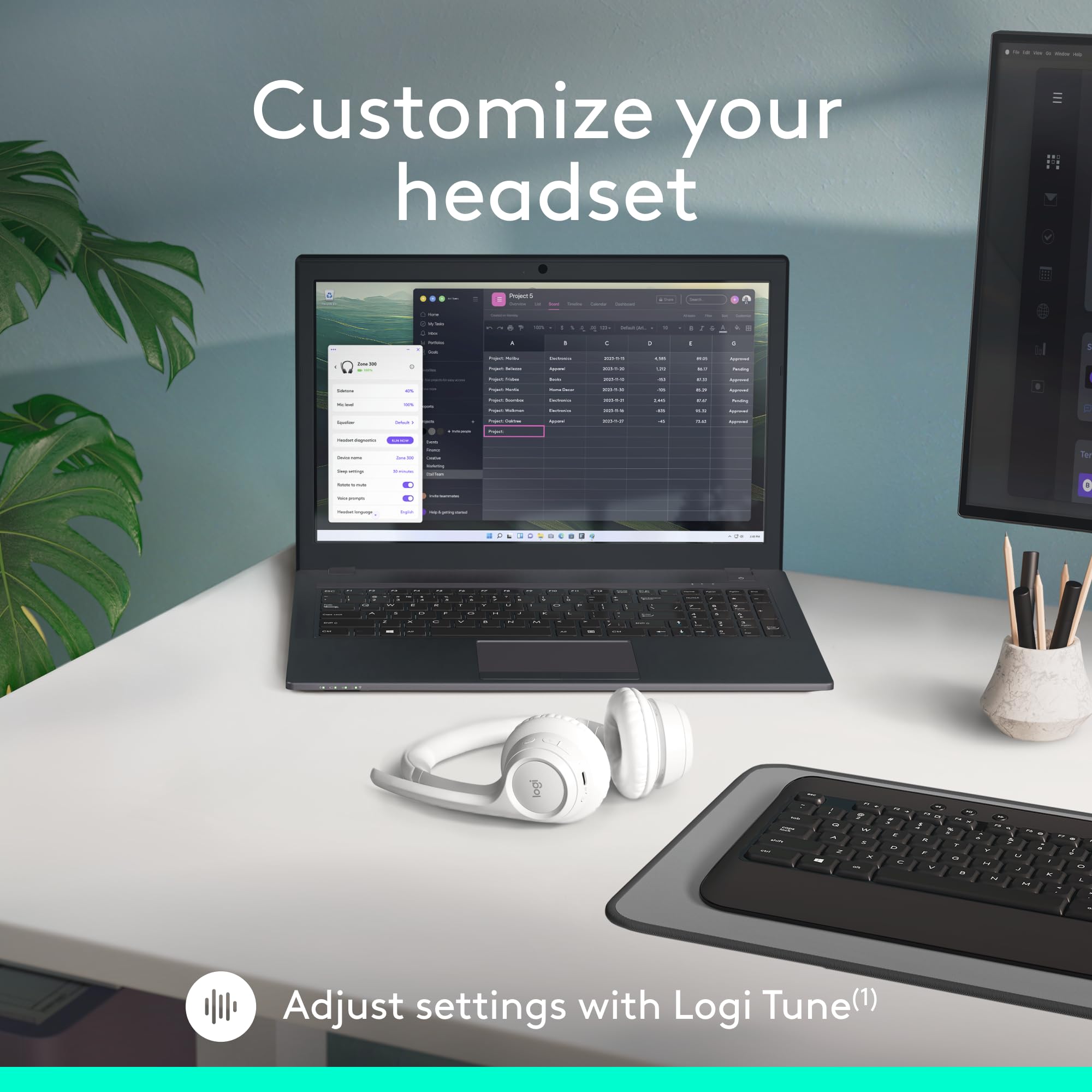 Logitech Zone 301 Wireless Headset with Noise Cancellation