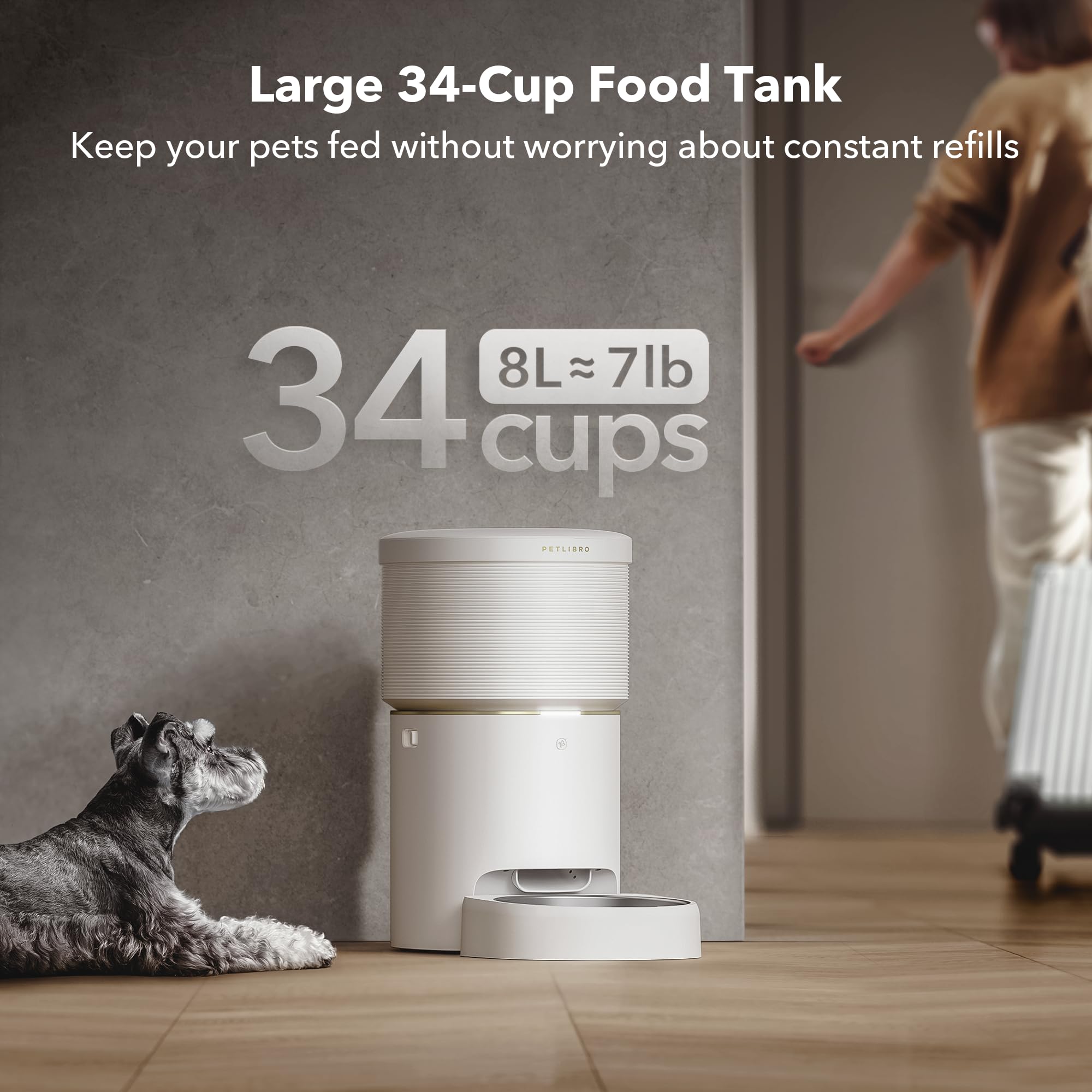 Automatic Dog Feeder with Airtight Storage for Fresh Food