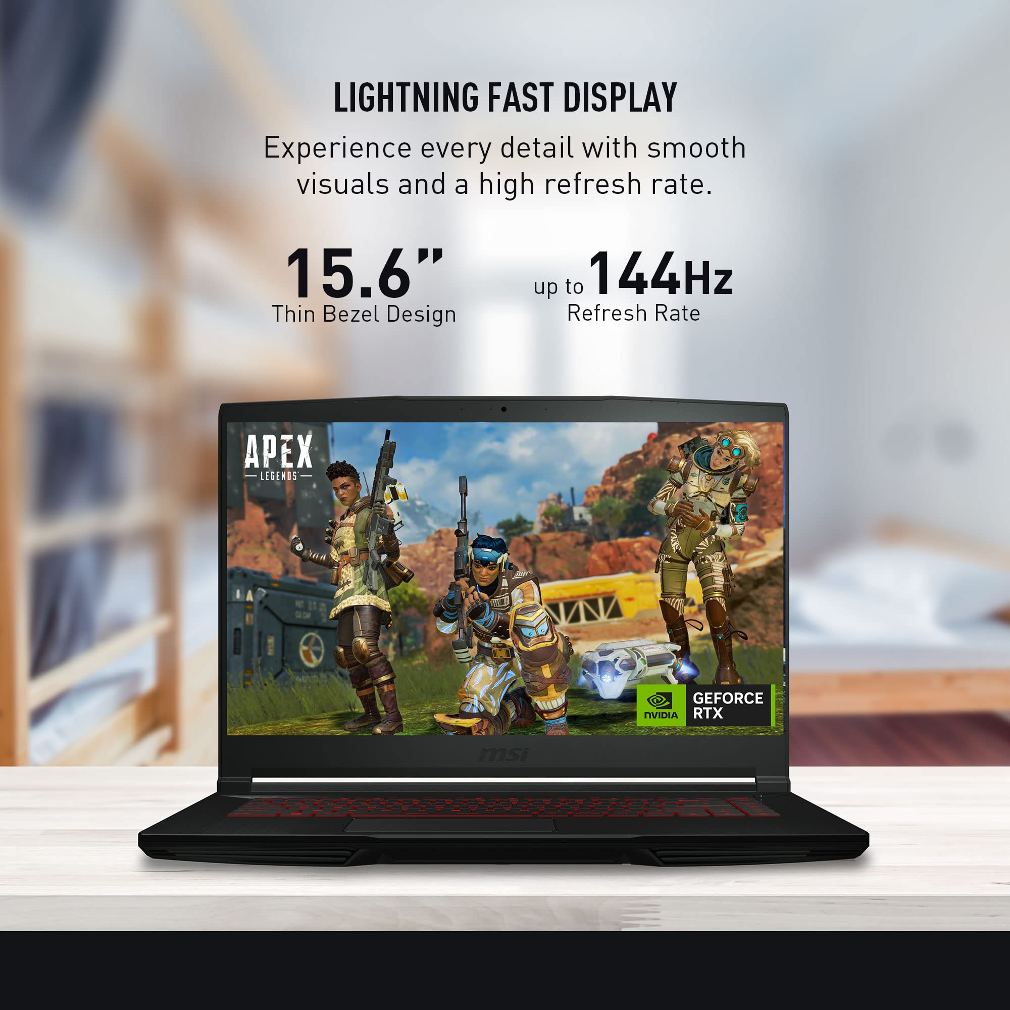 MSI Thin 15 Gaming Laptop with 144Hz FHD Display