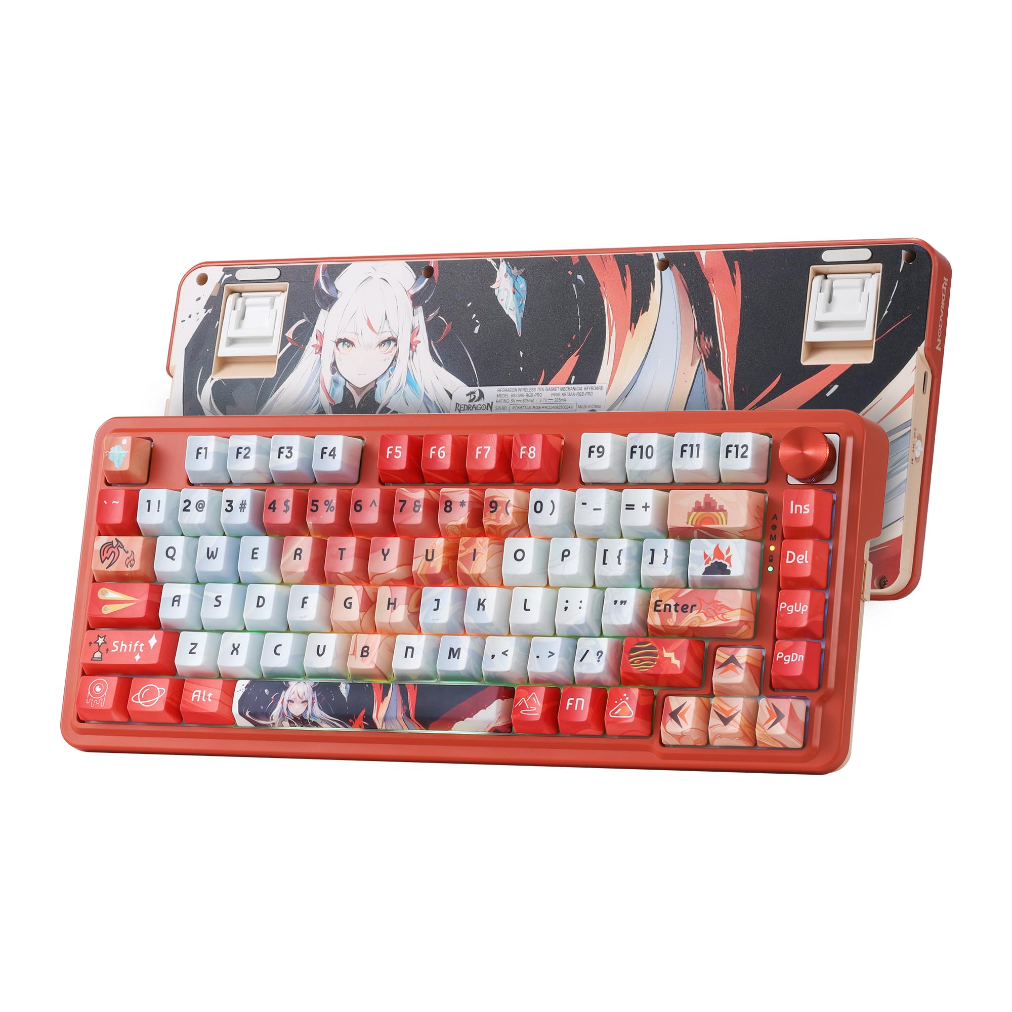 Redragon K673 Pro Wireless RGB Gaming Keyboard with Custom Knob