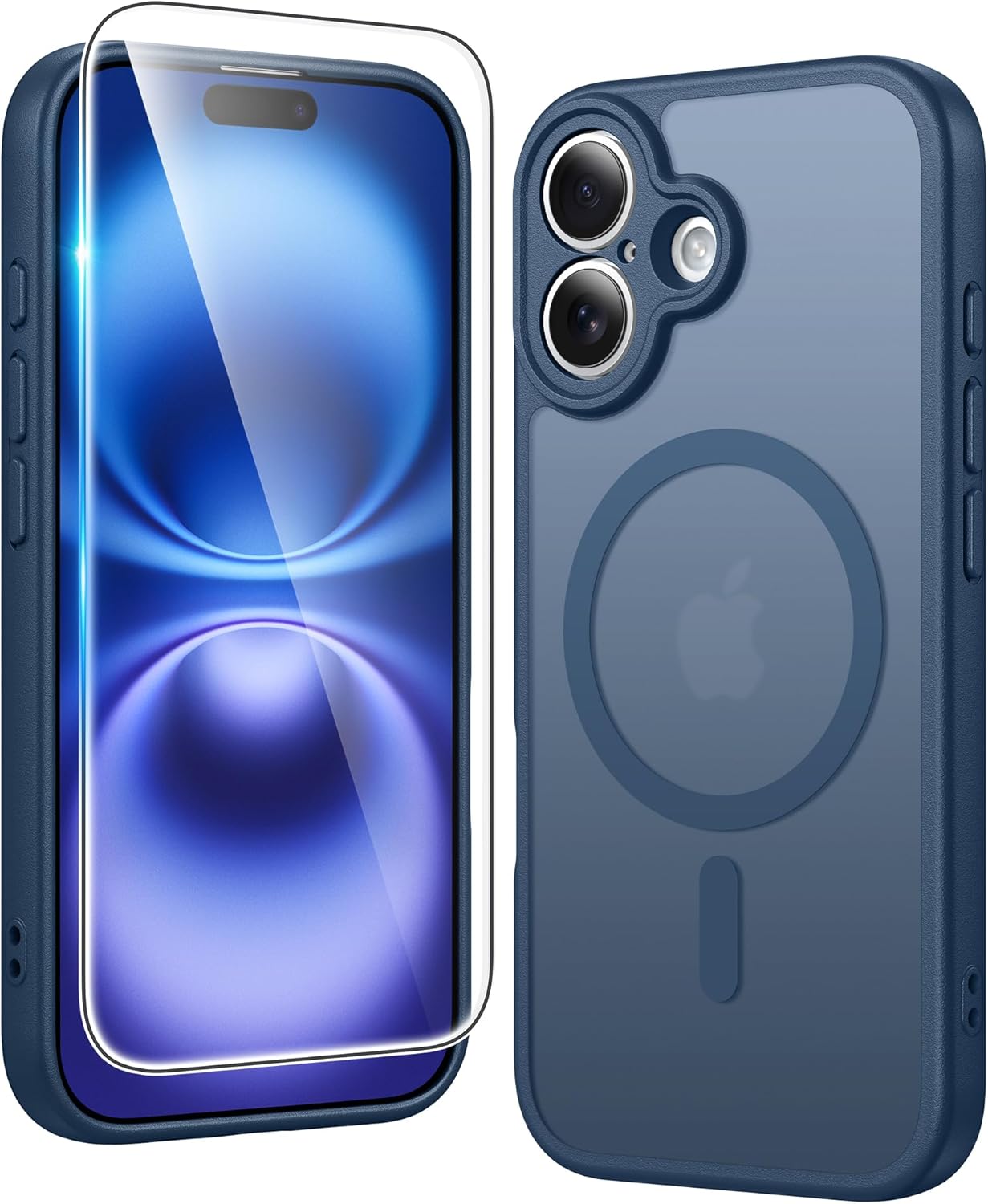 FNTCASE IPhone 16 Case Clear Magnetic MagSafe Screen Protector Drop Proof Rugged