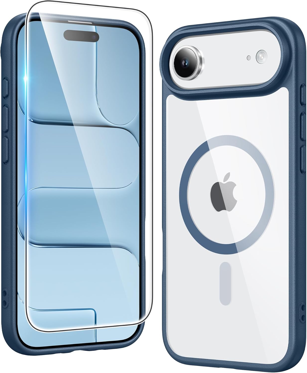 FNTCASE IPhone 16 Case Clear Magnetic MagSafe Screen Protector Drop Proof Rugged