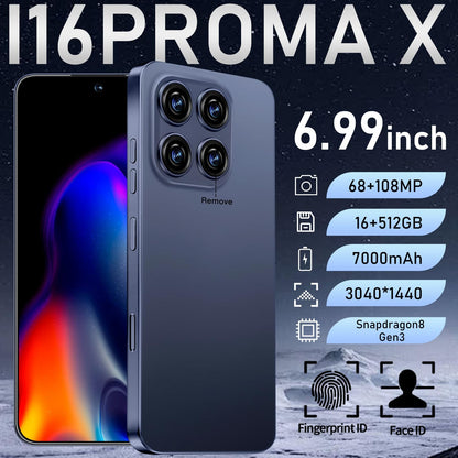 MMY 16PROMA X Unlocked Phone 6.99in HD Android 14 7000mAh 5G 16GB 512GB Deep Blue