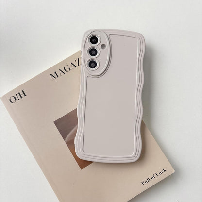 Wave Frame Silicone Case For Samsung Galaxy A16 4G 5G Shockproof White