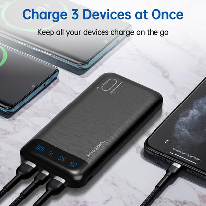 Power Bank 10000mAh Portable Charger Slim Battery Pack USB C