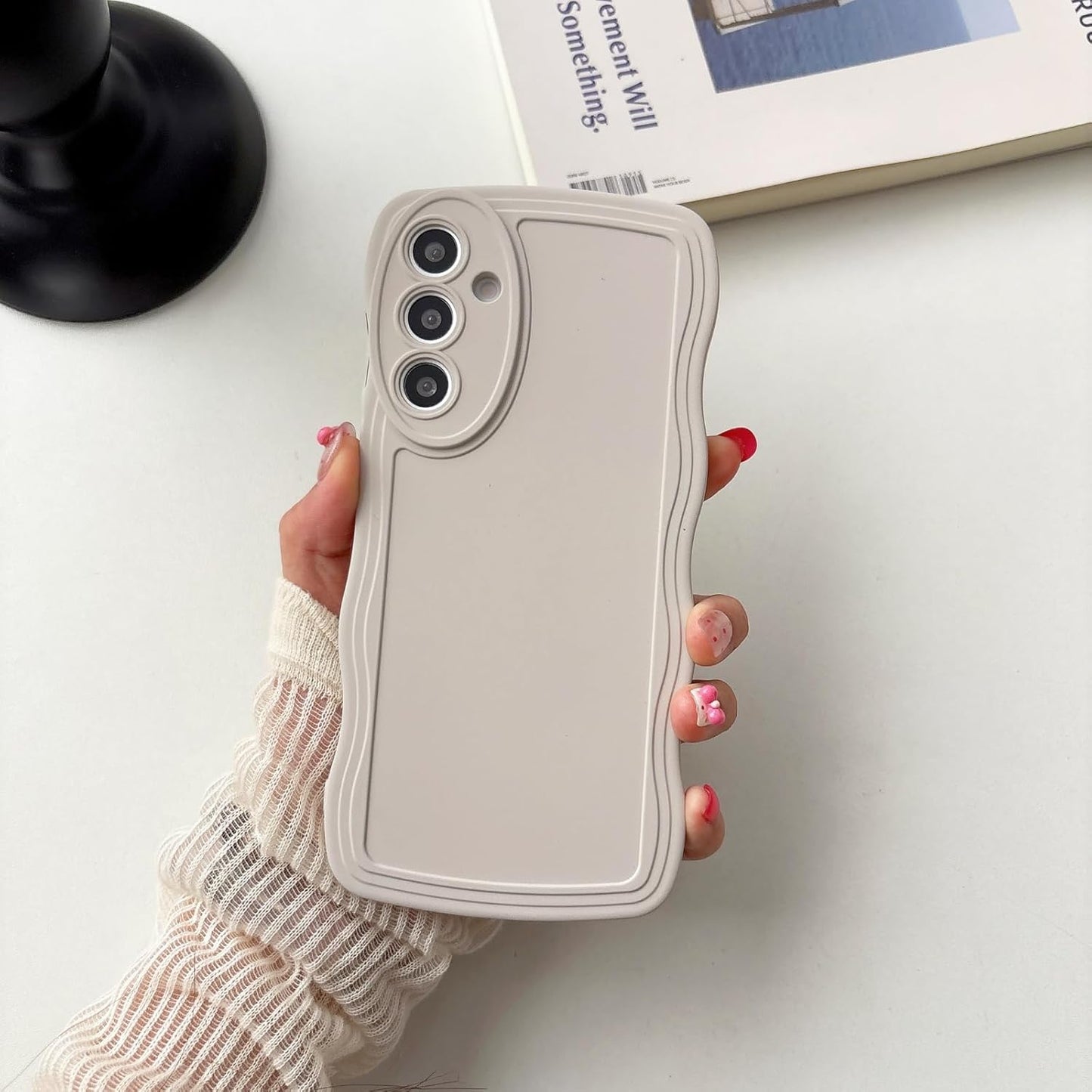 Wave Frame Silicone Case For Samsung Galaxy A16 4G 5G Shockproof White