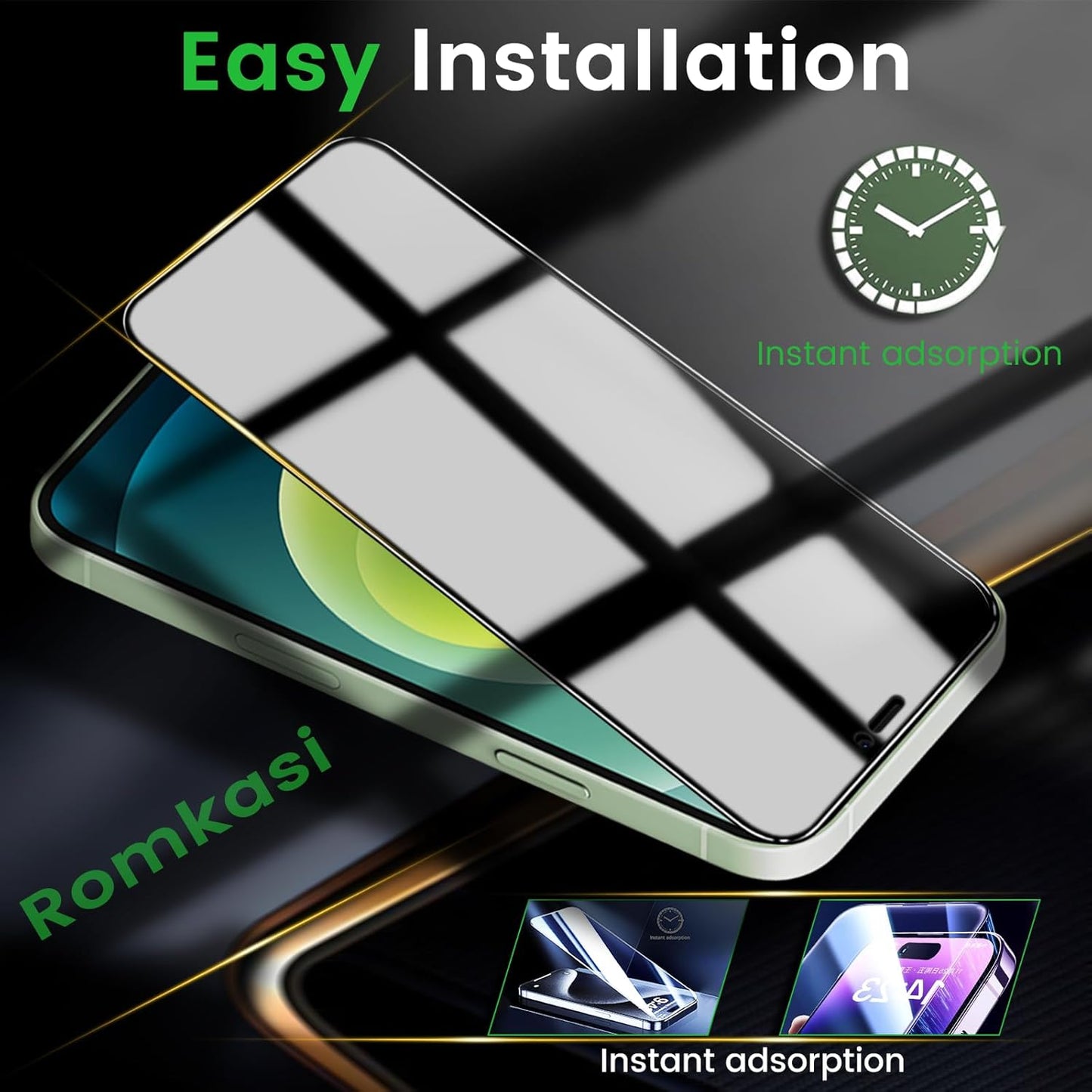 iPhone 12 Privacy Screen Protector 6.1 Inch 3 Pack With Camera Lens Protectors