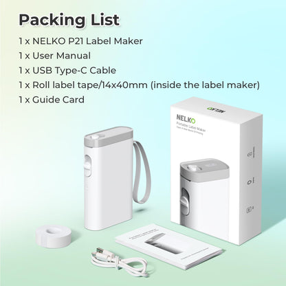 Nelko P21 Bluetooth Label Maker With Tape Wireless Printer