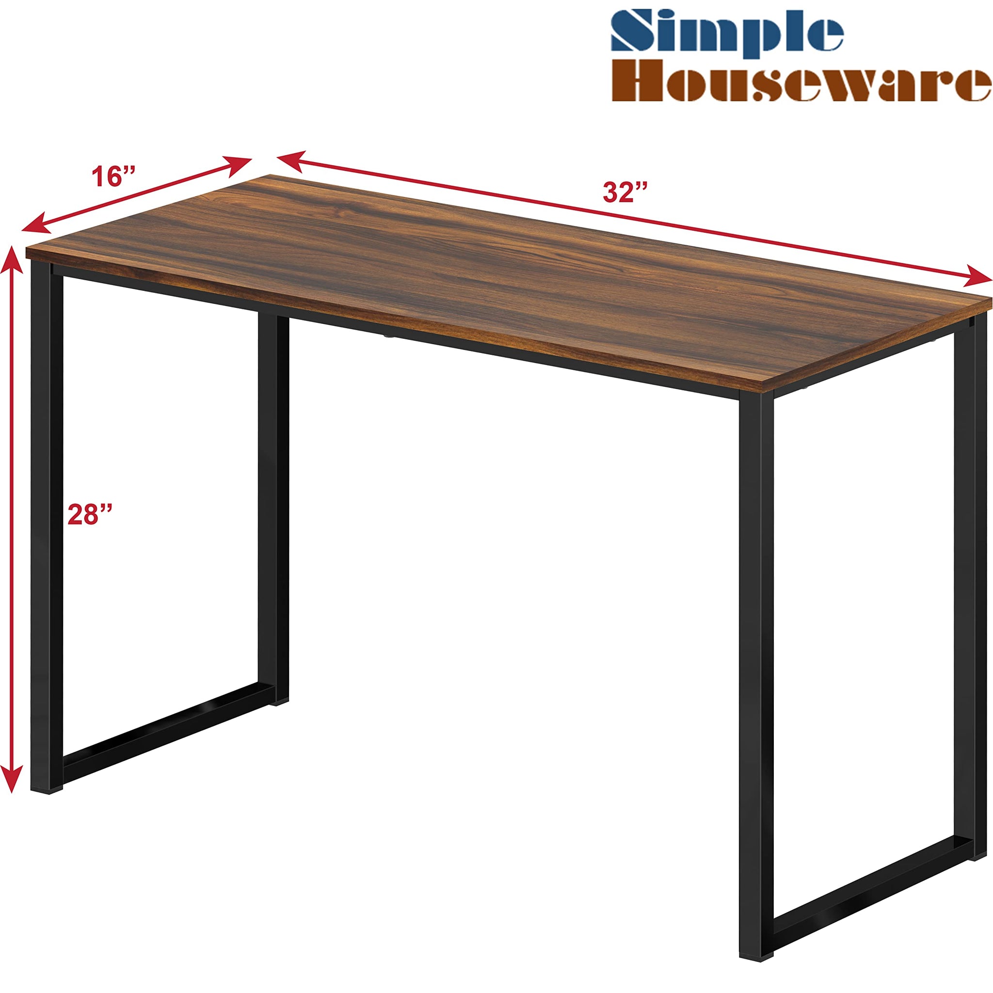 SHW 48 Inch Black Home Office Computer Desk