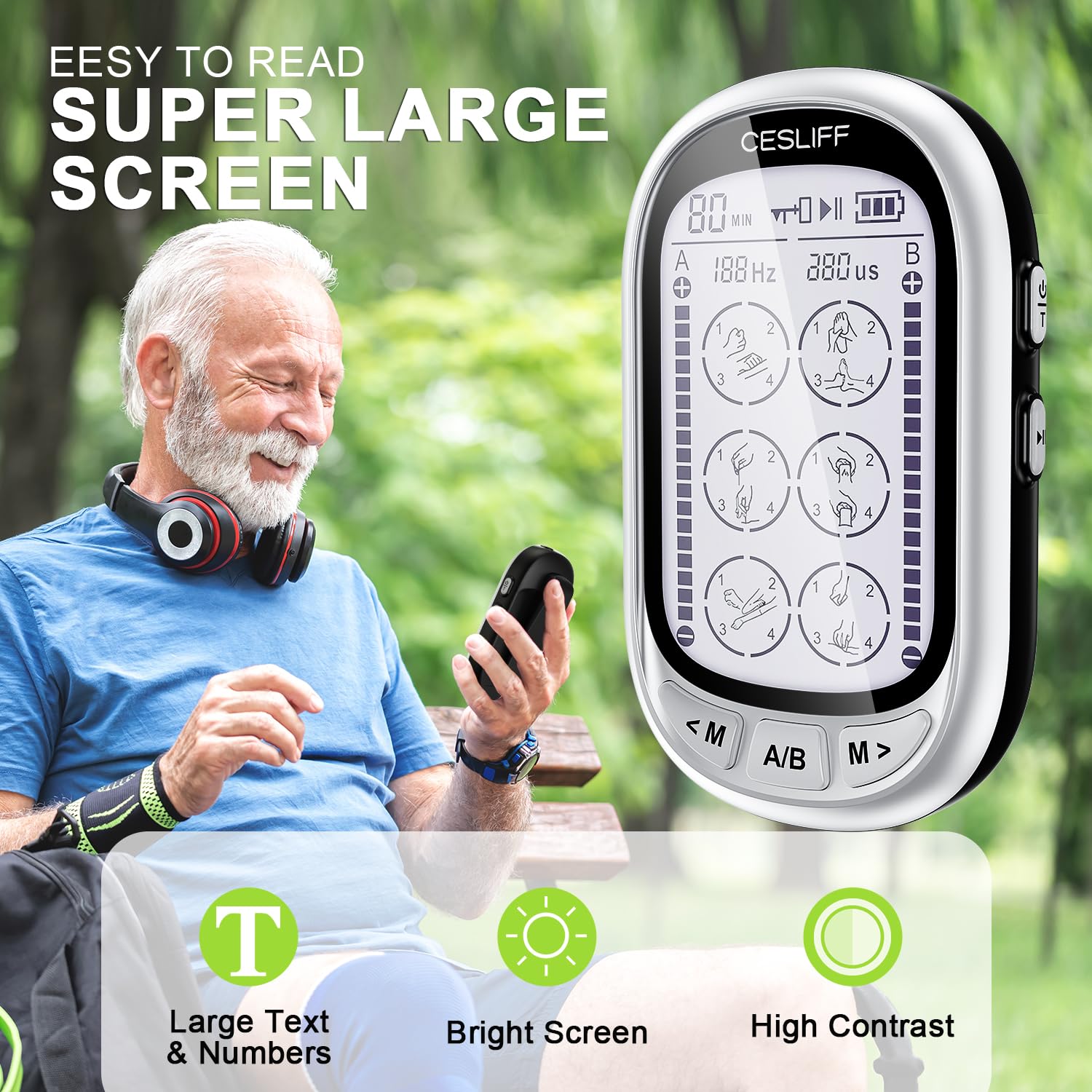 Dual Channel TENS EMS Unit for Pain Relief