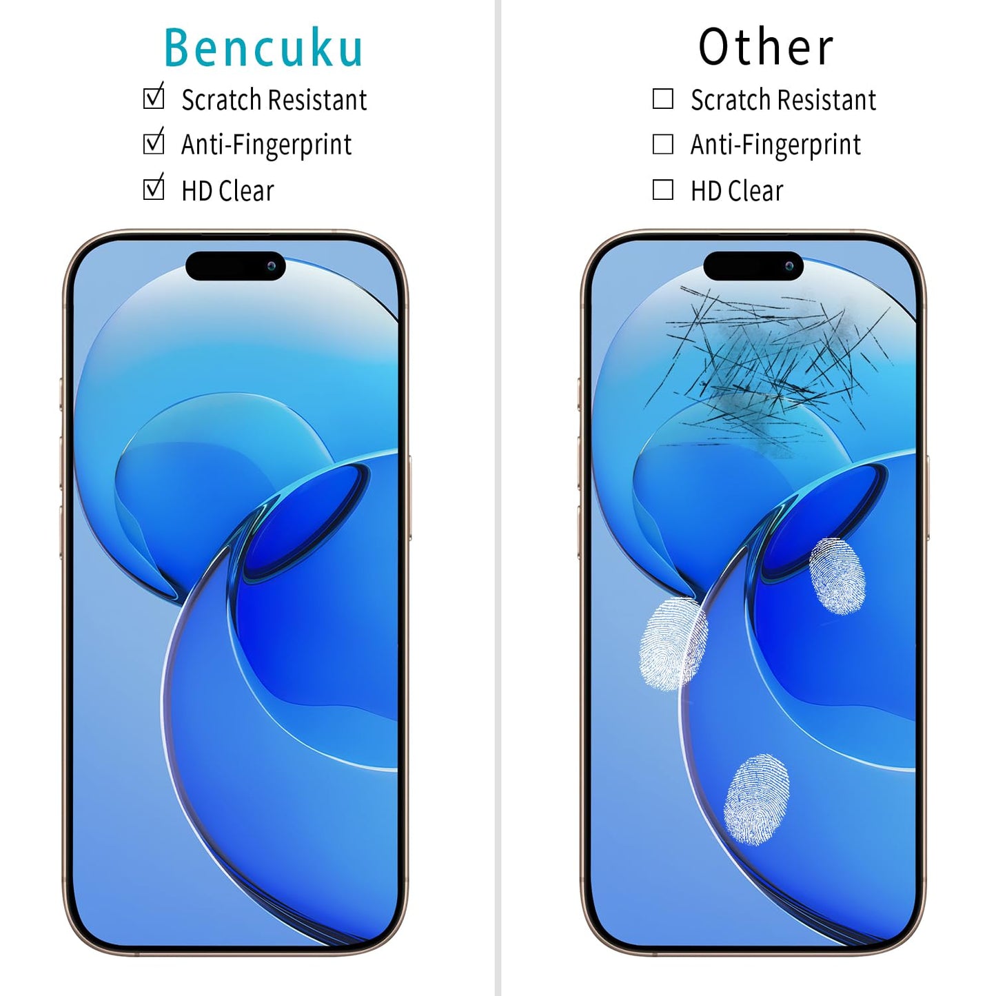 2 Pack iPhone 16 Pro Max 6.9 Inch Tempered Glass Screen Protector Full Coverage