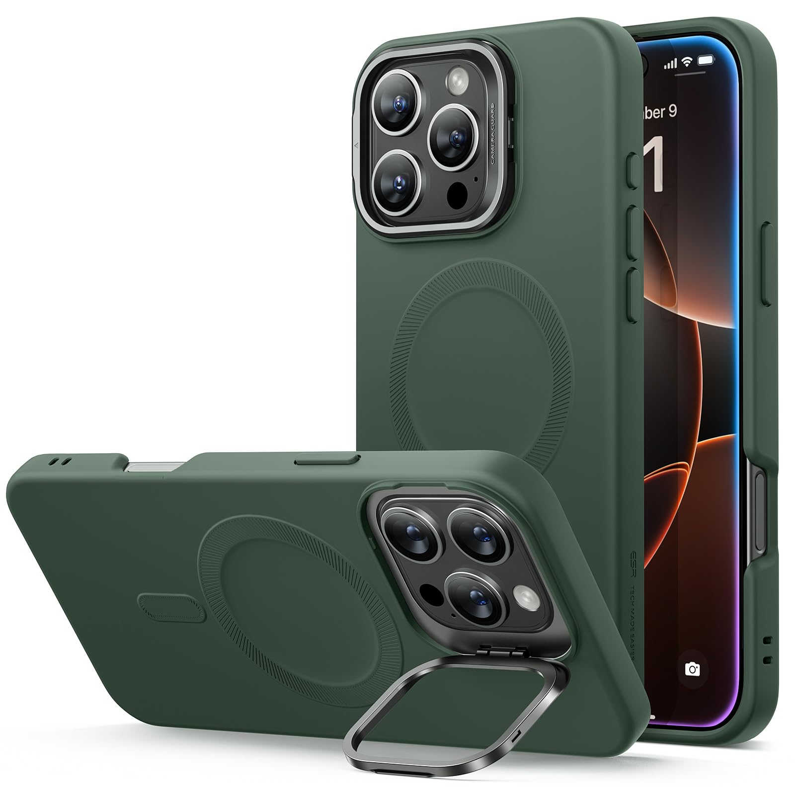 Military-Grade iPhone 16 Pro Max Case with Built-in Stand