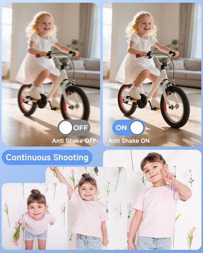 44MP Compact Digital Camera with 16X Zoom for Kids