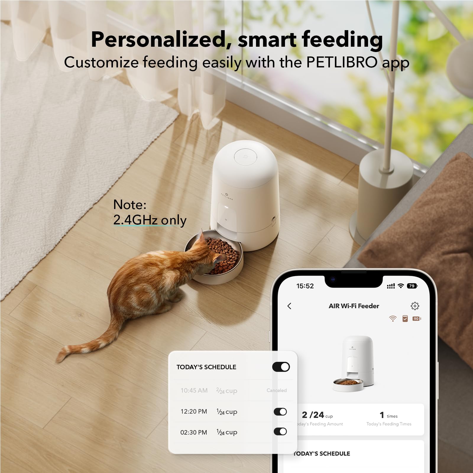 Smart Wi-Fi Cat Feeder with 30 Day Battery Life