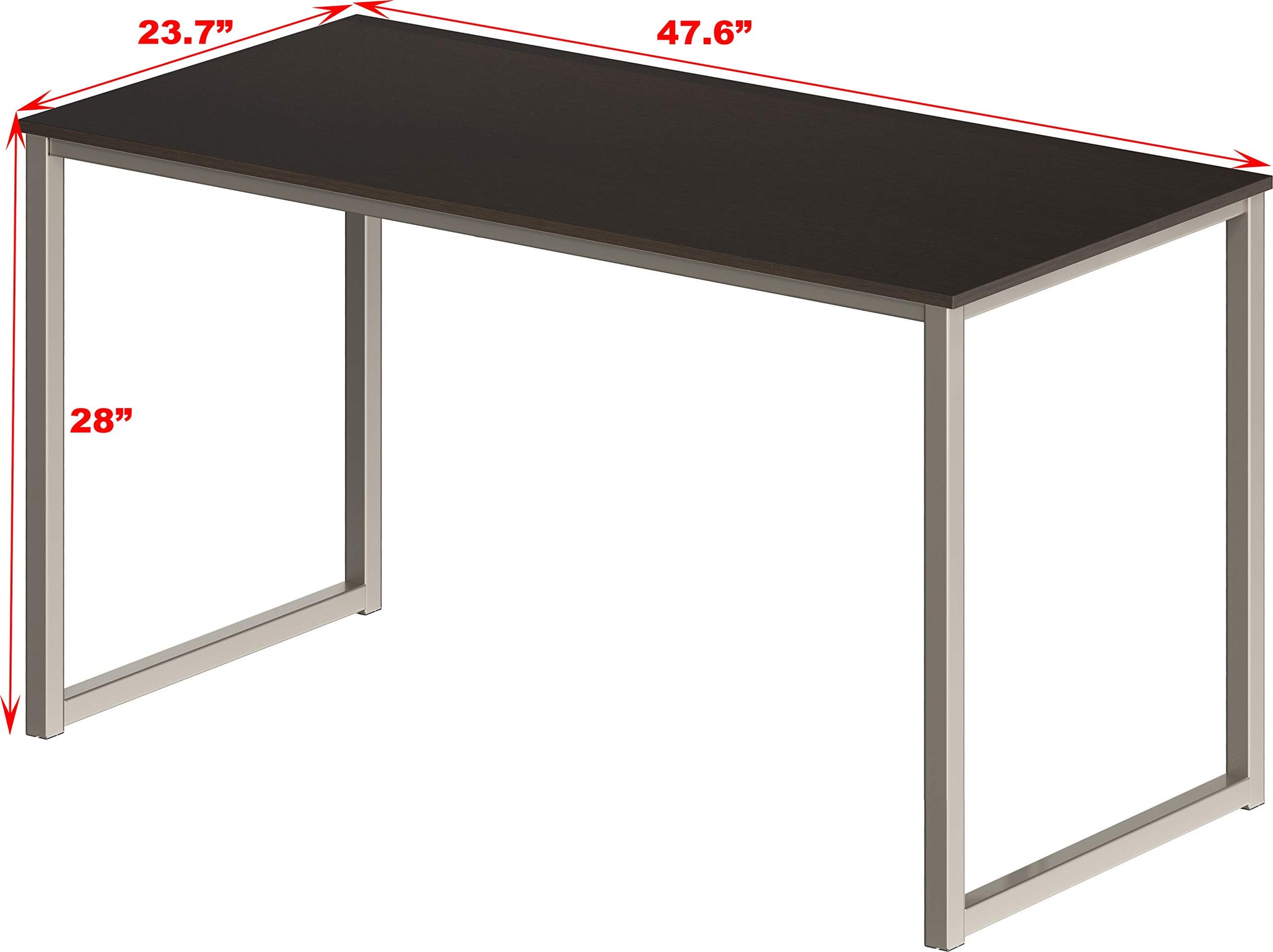 SHW 48 Inch Black Home Office Computer Desk