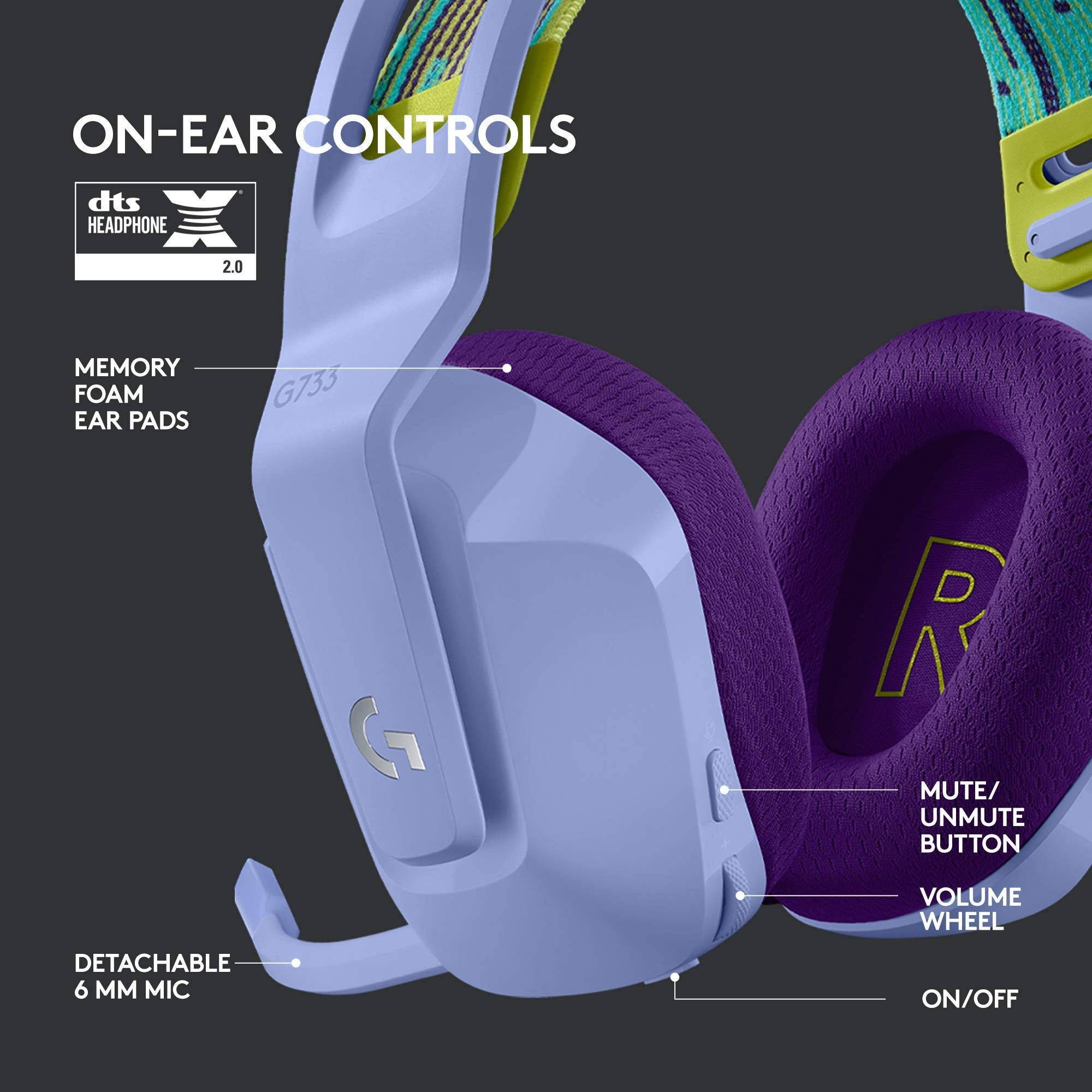 Logitech G733 Wireless Gaming Headset with Premium Audio