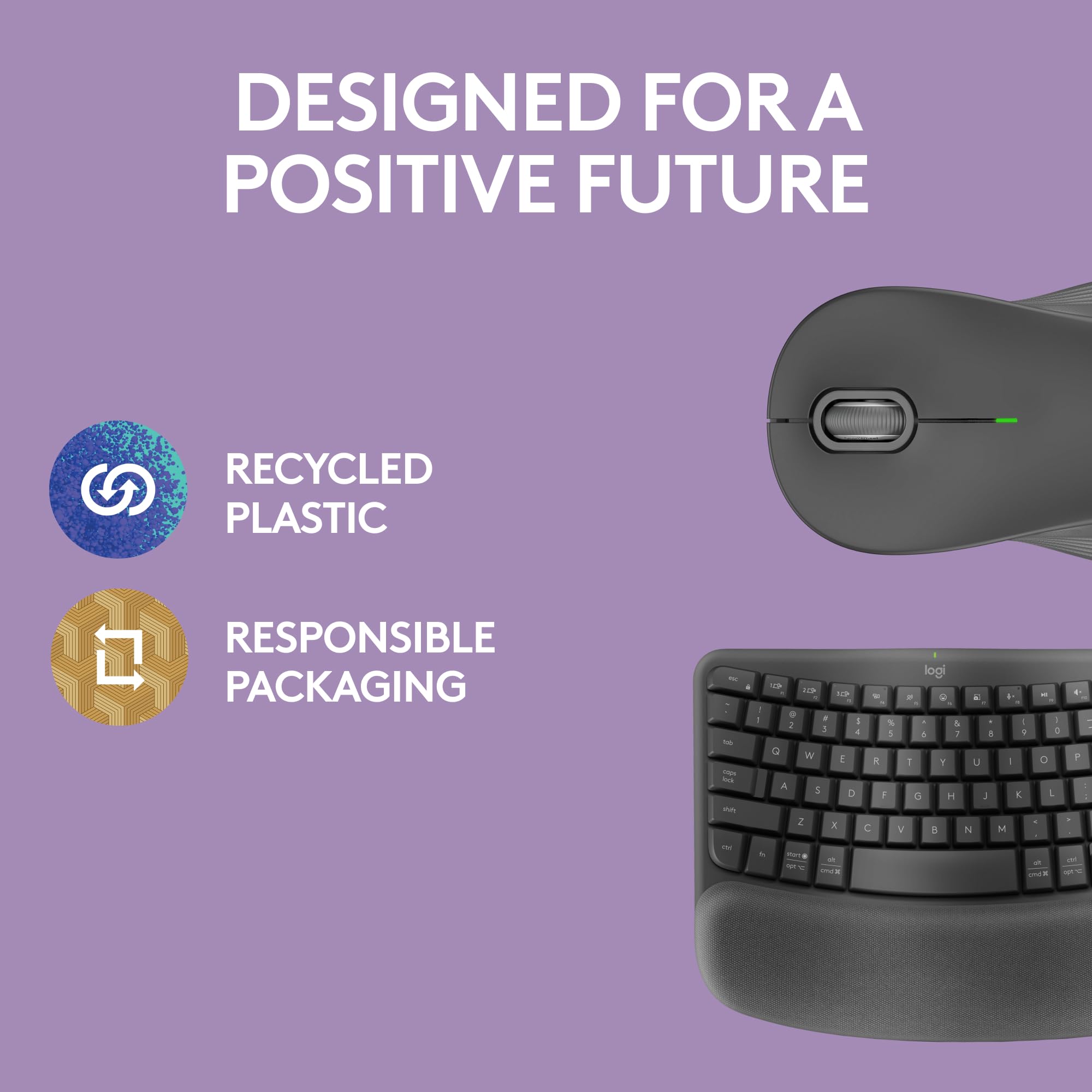 Logitech Wave Keys Wireless Ergonomic Keyboard for Comfort