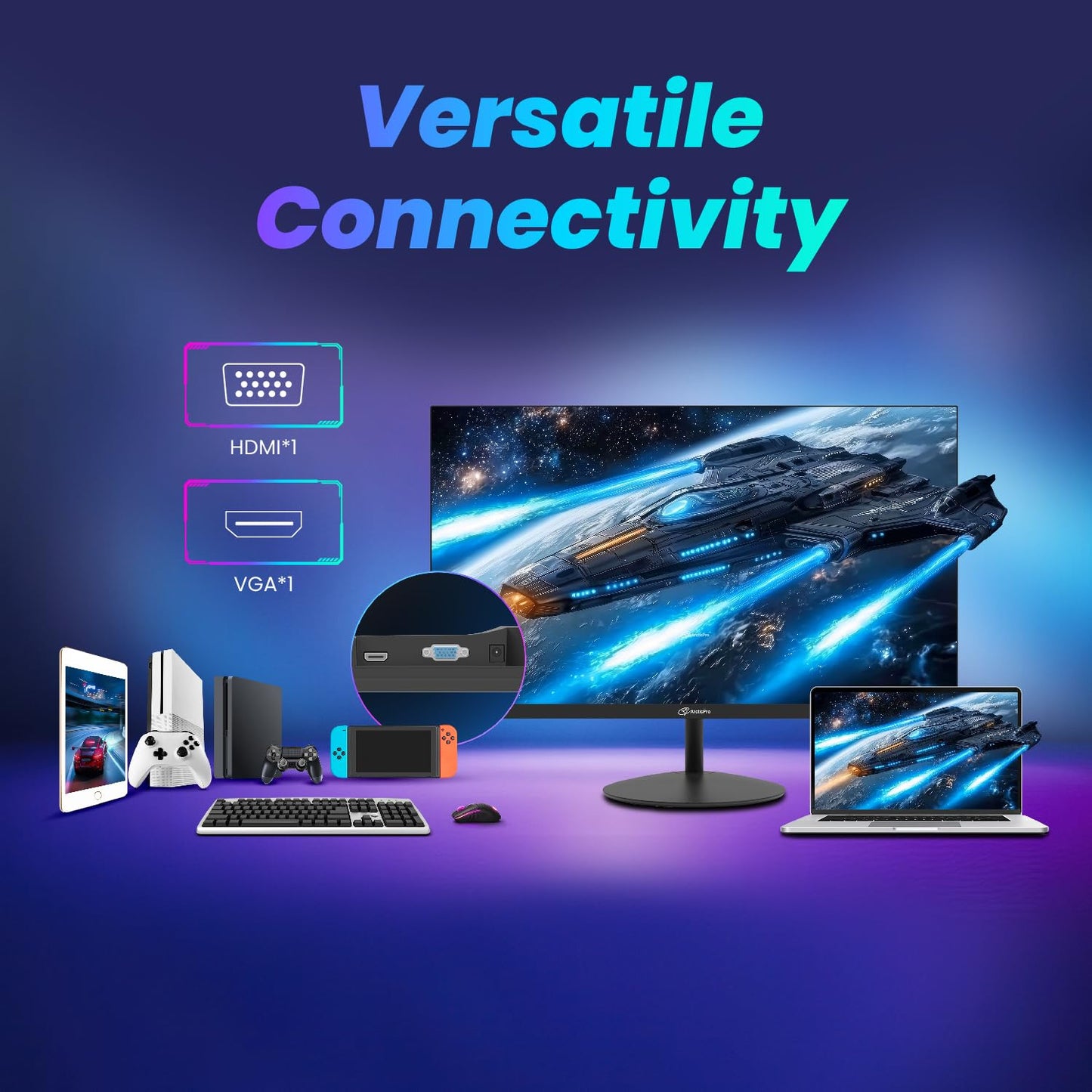 22 Inch Full HD Monitor 100Hz Frameless VESA Low Blue Mode