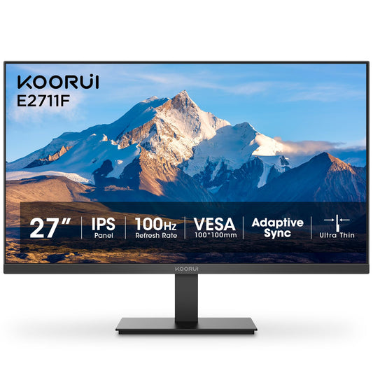 KOORUI 27 Inch IPS Monitor 1080p 100Hz HDMI VGA VESA Tilt