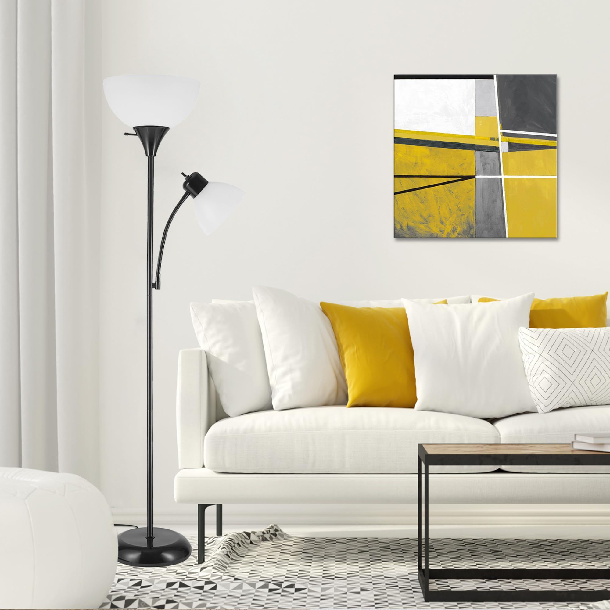 Globe Electric Delilah Floor Lamp with Adjustable Reading Light