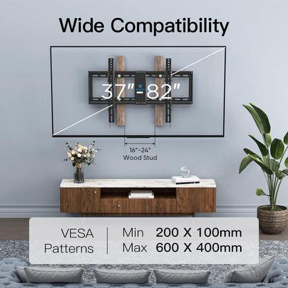 Perlesmith UL Listed Tilt TV Mount For 37 To 82 Inch