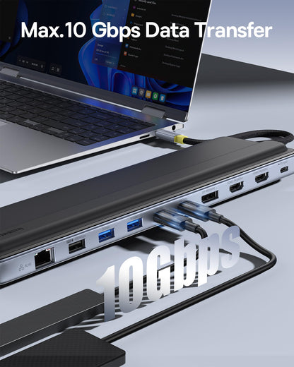Baseus 4K Multiport Docking Station Dual HDMI DP USB Hub PD