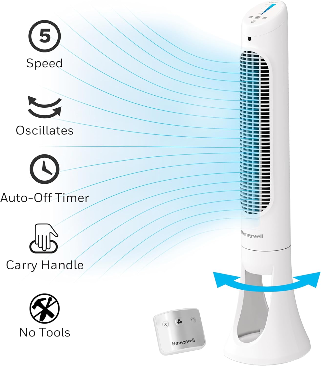 Honeywell Quiet Set Tower Fan with Remote Control