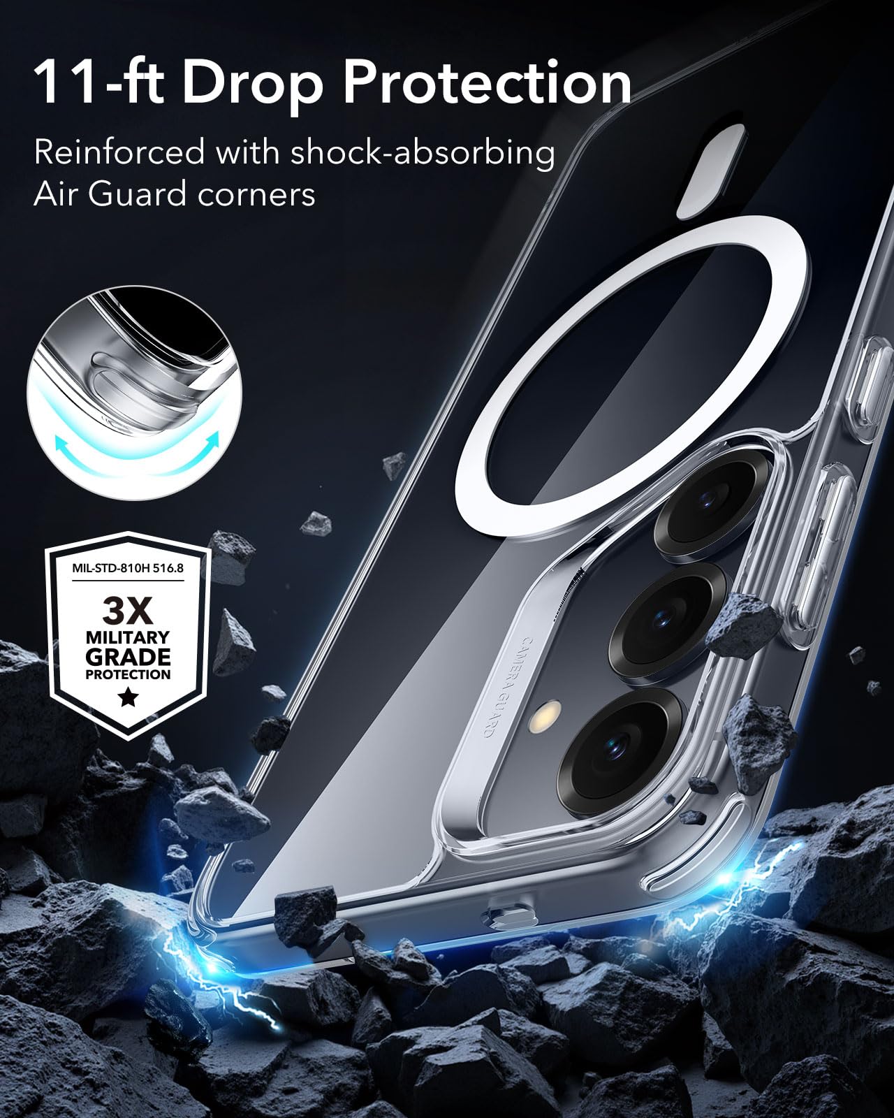 ESR Clear Black Case for Samsung Galaxy S25 Ultra