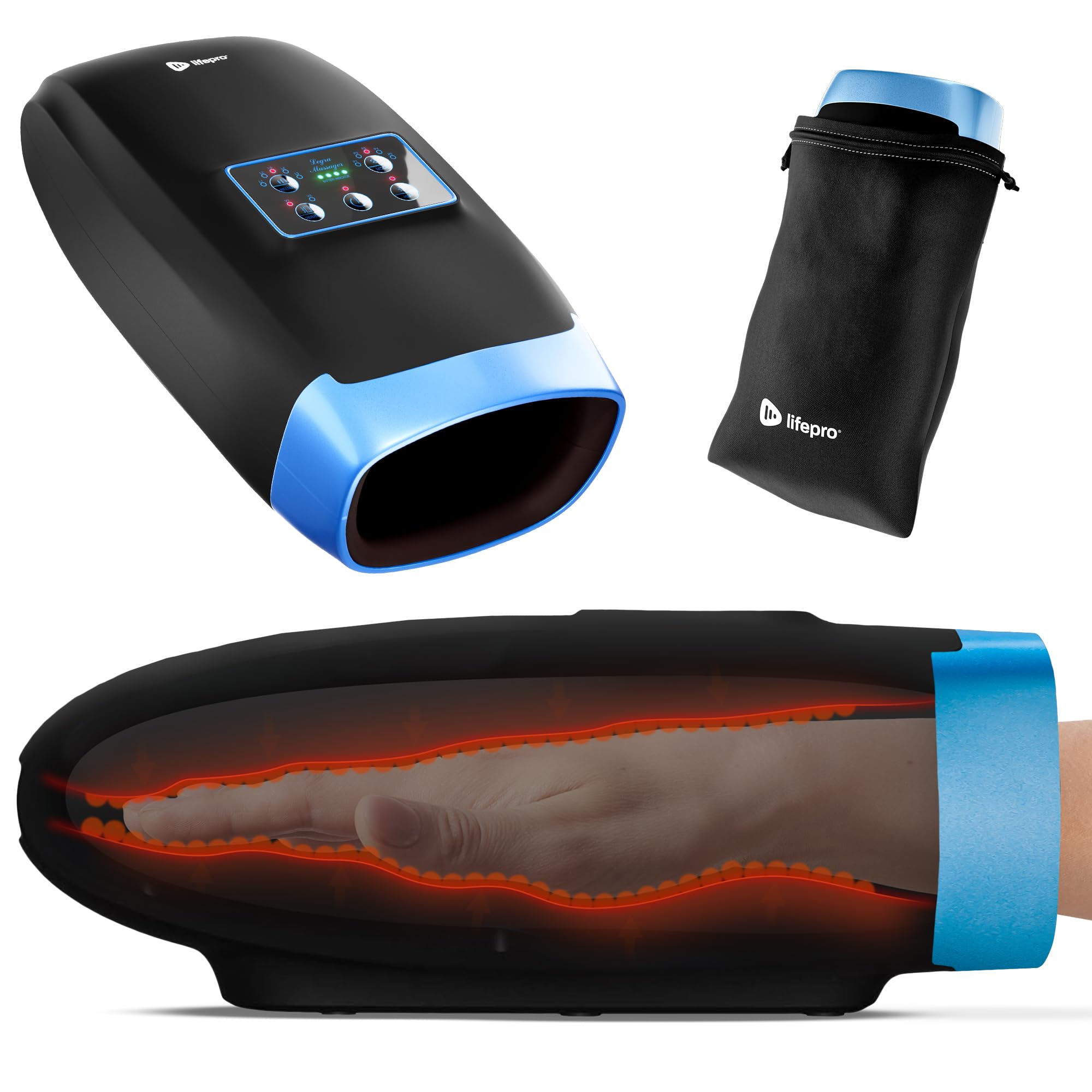 LifePro Legra Hand Massager with Heat and Compression