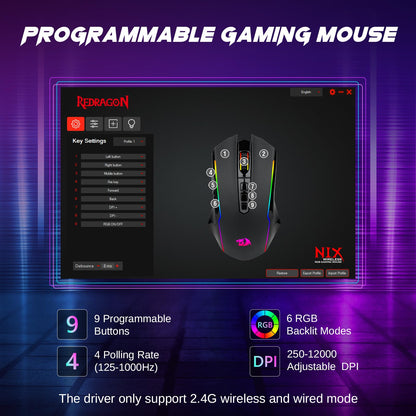 Redragon Wireless Gaming Mouse with 8000 DPI Performance