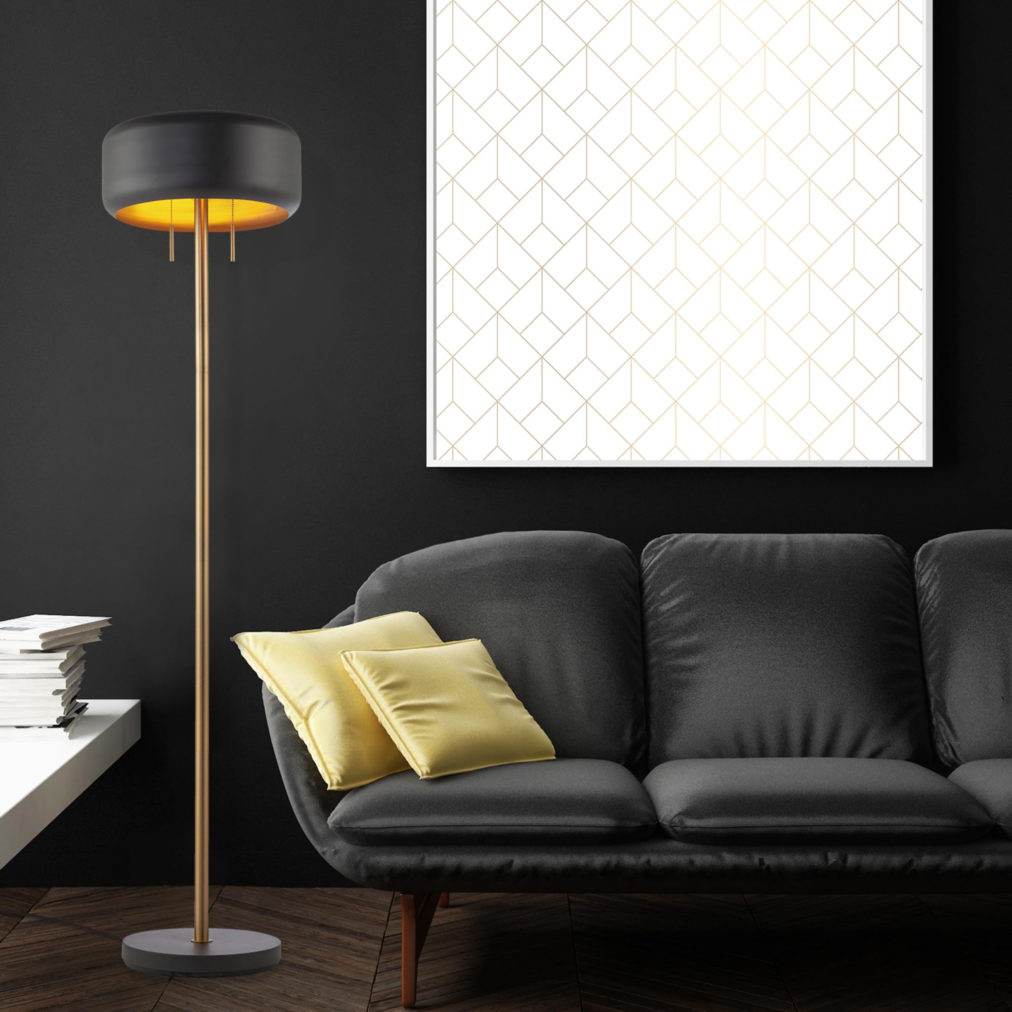 Modern 70 Inch Floor Lamp with Soft White Shade