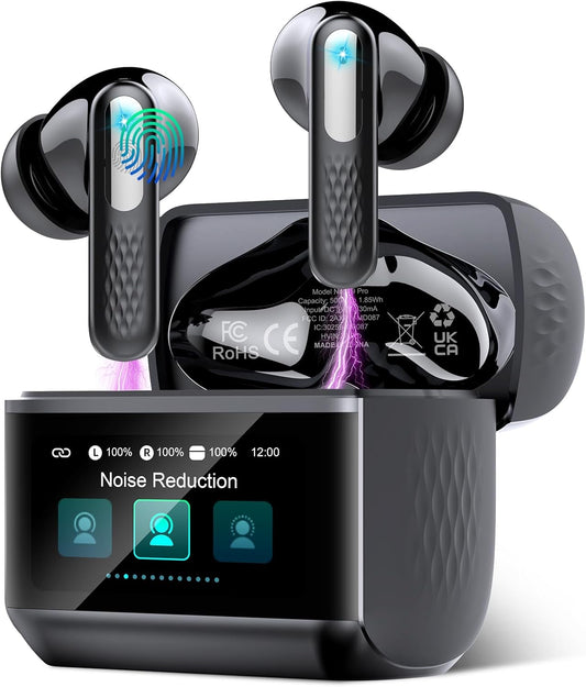 Wireless Earbuds Bluetooth 5.4 Deep Bass IPX7 Dark Black