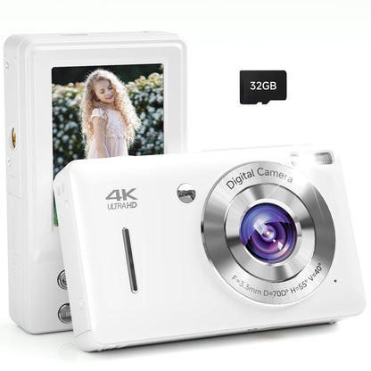 44MP Compact Digital Camera with 16X Zoom for Kids