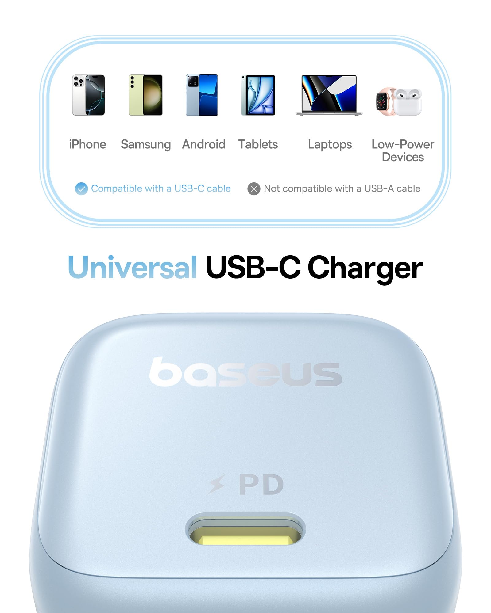 Baseus 45W USB C Fast Charger Block 2 Pack