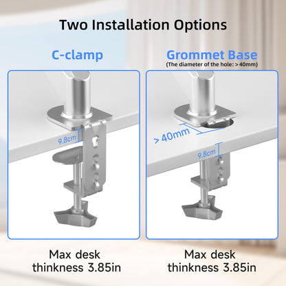 Suptek Gas Spring Monitor Arm Desk Mount Fits 17 to 32 Inch