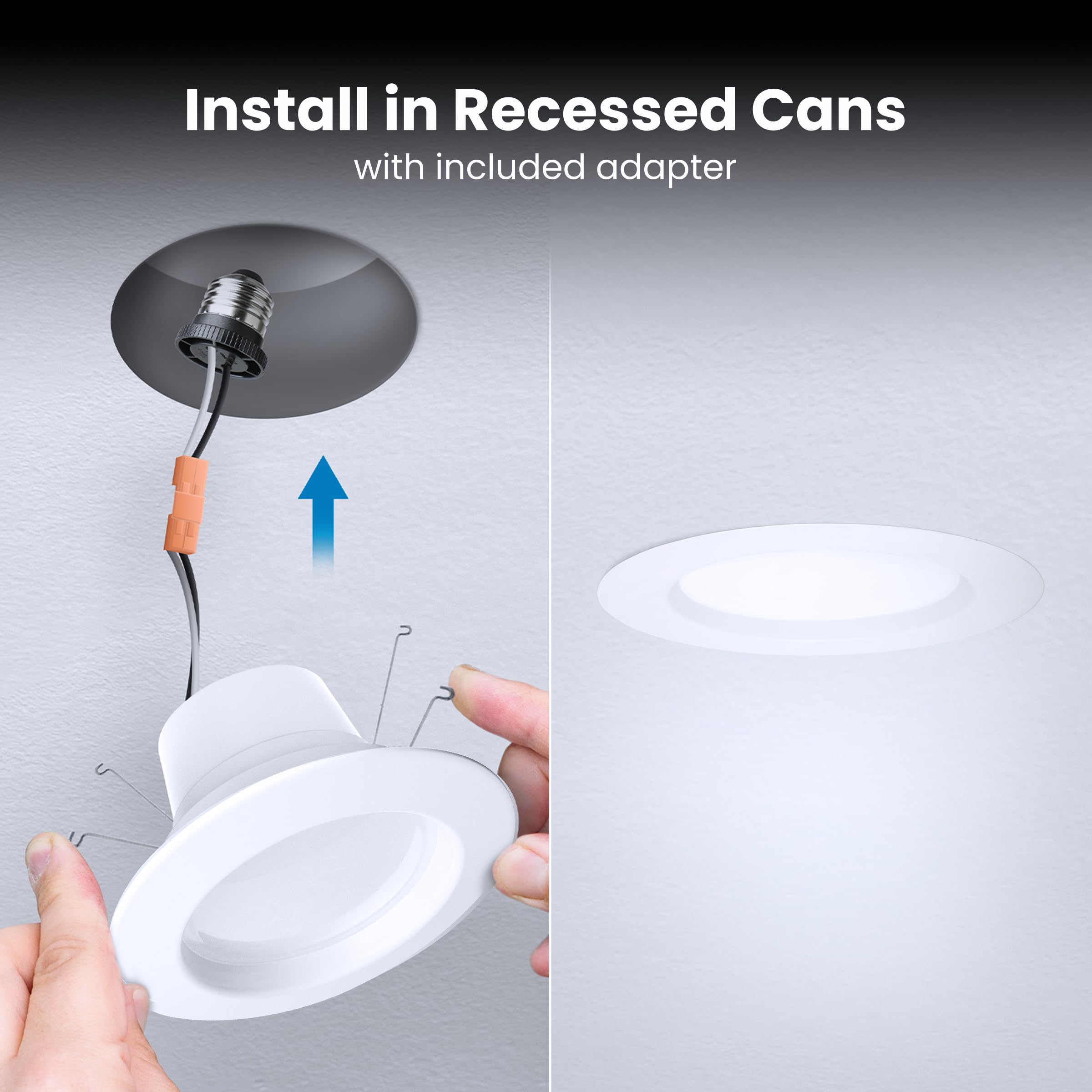 Energy Efficient LED Downlight Retrofit Kit with Adjustable Trim