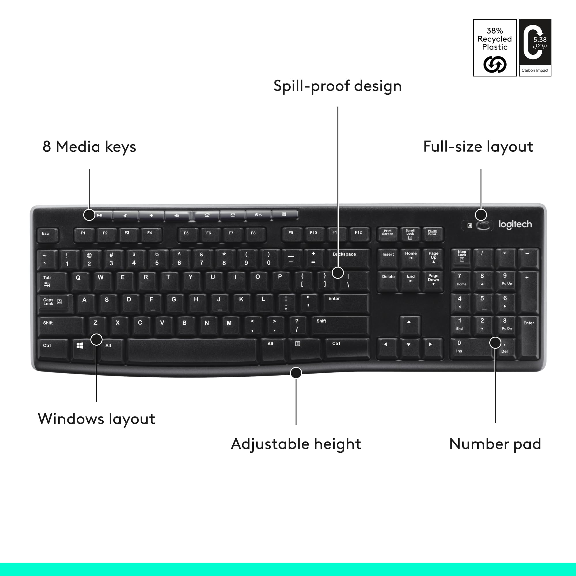 Logitech MK270 Wireless Keyboard and Mouse Combo for Easy Computing