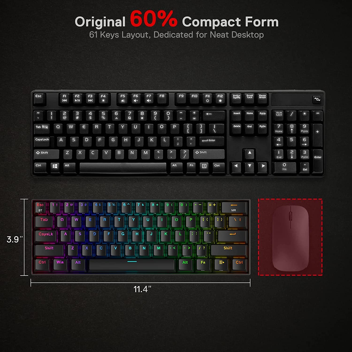 Redragon K530 Pro Wireless RGB Mechanical Keyboard
