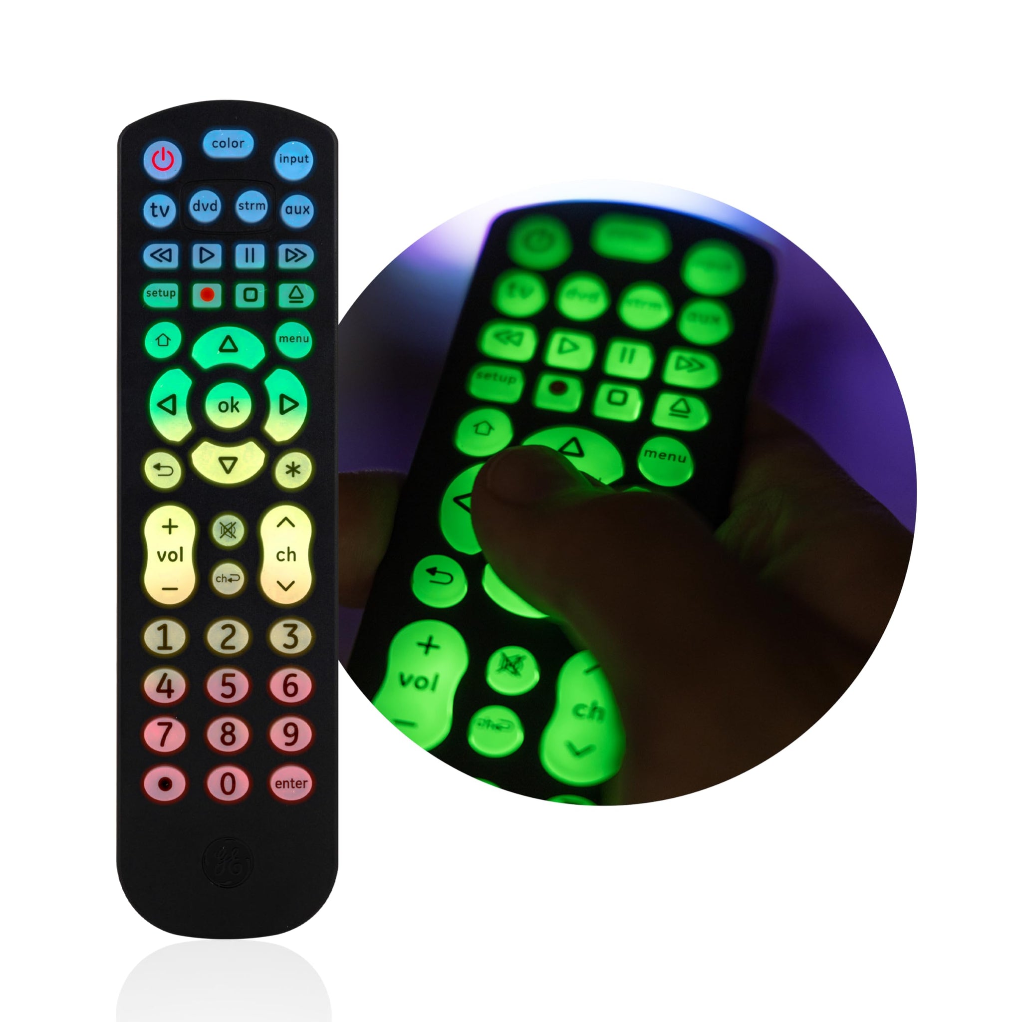 Universal Remote Control for 4 Devices in Black