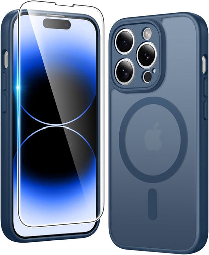 FNTCASE IPhone 16 Case Clear Magnetic MagSafe Screen Protector Drop Proof Rugged