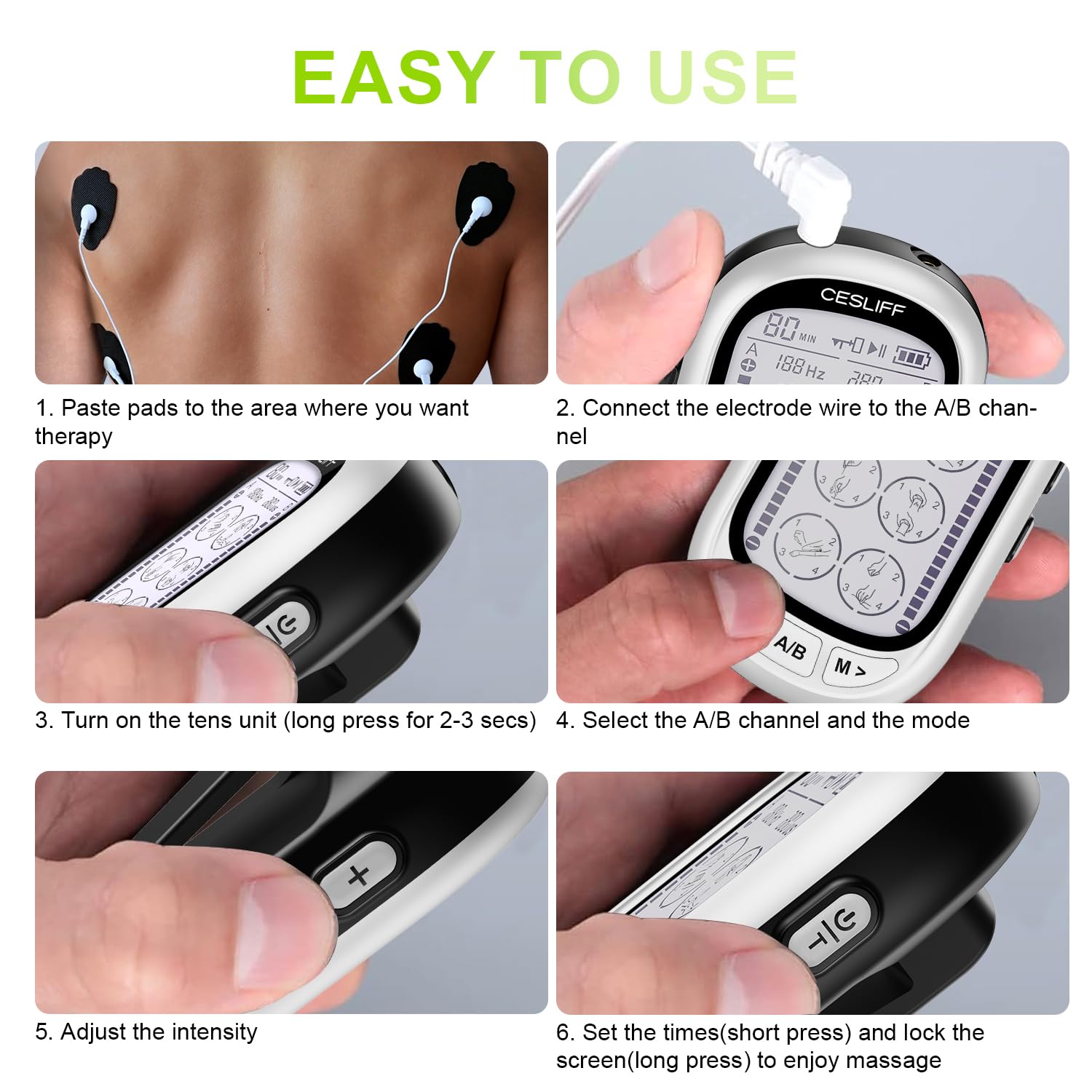 Dual Channel TENS EMS Unit for Pain Relief