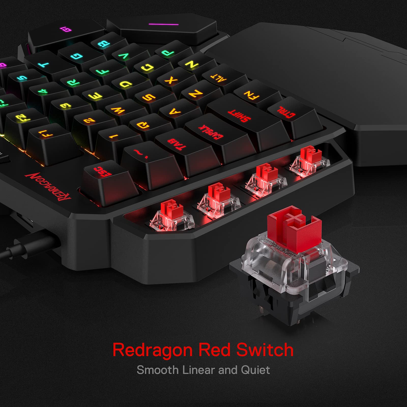 Redragon K585 DITI One Handed RGB Gaming Keyboard