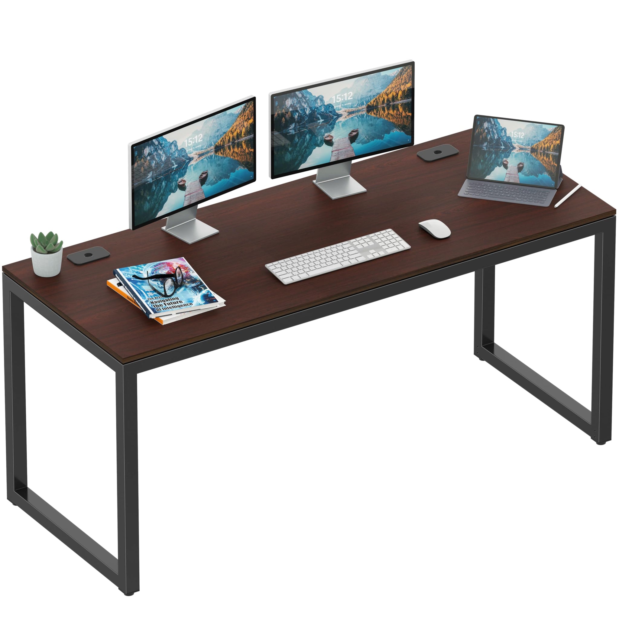 55 Inch Espresso Office Computer Desk for Professionals